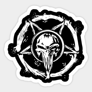 Pentagram Skull Sticker